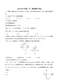 12，湖南省岳阳市湘阴县白湖乡中学2023-2024学年八年级下学期5月期中考试数学试题