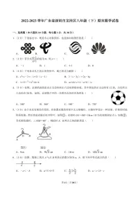 2022-2023学年深圳市龙岗区八年级下学期期末数学试卷及答案
