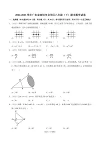 2022-2023学年深圳市龙华区八年级下学期期末数学试卷及答案