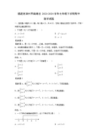 数学：福建省漳州市南靖县2023-2024学年七年级下学期期中试题（解析版）