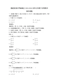 数学：福建省漳州市南靖县2023-2024学年七年级下学期期中试题（解析版）