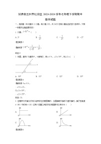 数学：甘肃省兰州市红古区2023-2024学年七年级下学期期中试题（解析版）