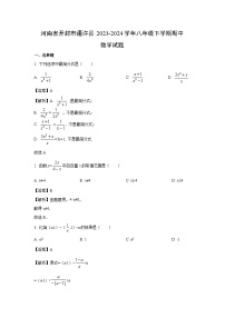 数学：河南省开封市通许县2023-2024学年八年级下学期期中试题（解析版）