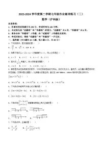 安徽省阜阳市界首市第二中学2023-2024学年七年级下学期第三次月考数学试题（含答案）