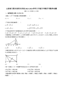 山西省吕梁市汾阳市多校2023-2024学年八年级下学期月考数学试题(无答案)