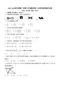 陕西省咸阳市秦都区西北工业大学咸阳启迪中学2023-2024学年八年级下学期第三次月考数学试题(无答案)