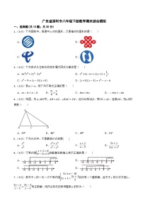 广东省深圳市2023－2024学年八年级下学期数学期末综合模拟