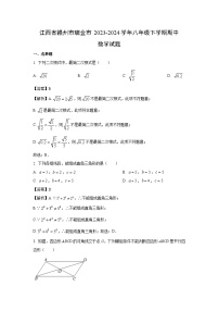 数学：江西省赣州市瑞金市2023-2024学年八年级下学期期中试题（解析版）