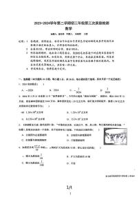 2024年广东深圳蛇口育才教育集团育才三中中考三模数学试题