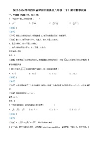 四川省泸州市纳溪区2023-2024学年八年级下学期期中数学试题
