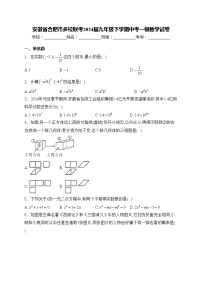 安徽省合肥市多校联考2024届九年级下学期中考一模数学试卷(含答案)