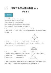 初中数学苏科版八年级上册1.3 探索三角形全等的条件课后复习题