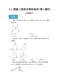 苏科版八年级上册第一章 全等三角形1.3 探索三角形全等的条件第1课时综合训练题