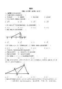 湖南省长沙市长沙县2023-2024学年八年级下学期月考数学试题(无答案)