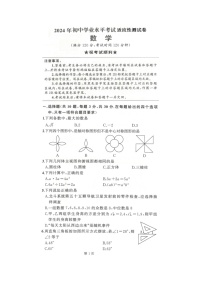 2024年湖北省五峰县初中学业水平考试适应性测试数学试题