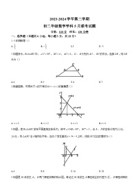 江西省南昌市南昌三中2023-2024学年八年级下学期月考数学试题(无答案)