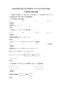 数学：河北省沧州市东光县三校联考2023-2024学年七年级下学期期中试题（解析版）