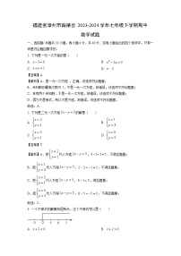 数学：福建省漳州市南靖县2023-2024学年七年级下学期期中试题（解析版）