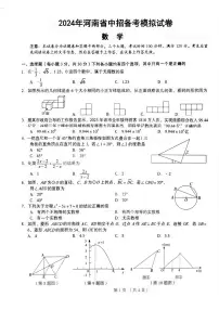 2024年郑州市外国语九年级一模数学试卷及参考答案