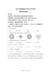 2024年湖南省益阳市沅江市中考二模数学试题