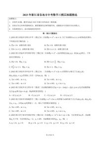 2023年浙江省各地市中考数学三模压轴题精选