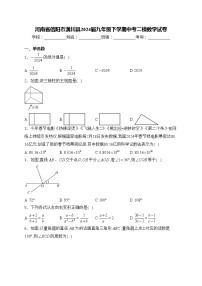 河南省信阳市潢川县2024届九年级下学期中考二模数学试卷(含答案)