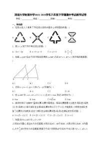 深圳大学附属中学2022-2023学年八年级下学期期中考试数学试卷(含答案)