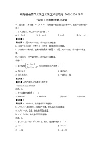 数学：湖南省岳阳市云溪区云溪区八校联考2023-2024学年七年级下学期期中试题（解析版）