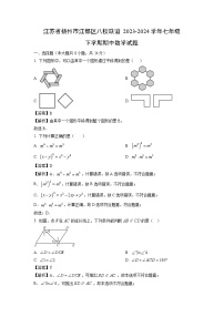 数学：江苏省扬州市江都区八校联谊2023-2024学年七年级下学期期中试题（解析版）