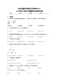 浙江省温州市瑞安市五校联考2023-2024学年七年级下学期期中考试数学试卷(含答案)