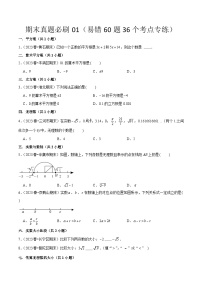 七年级数学下册期末真题必刷01（易错60题36个考点专练）（人教版）（原卷版+解析版）