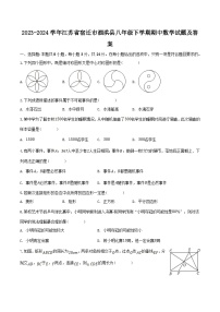 2023-2024学年江苏省宿迁市泗洪县八年级下学期期中数学试题及答案