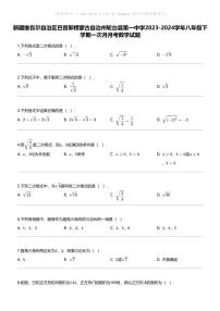 新疆维吾尔自治区巴音郭楞蒙古自治州轮台县第一中学2023-2024学年八年级下学期一次月月考数学试题