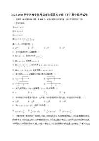 河南省驻马店市上蔡县2022-2023学年七年级下学期期中教学质量测试数学试卷(含解析)