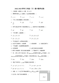 湖北省武汉市江汉区2022-2023学年八年级下学期期中考试数学试卷(含答案)