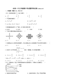 福建省永春第一中学2024届九年级下学期期中考试数学试卷(含答案)