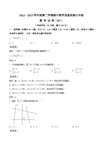 河北省沧州市泊头市2022-2023学年七年级下学期期中教学质量检测数学试卷(含解析)