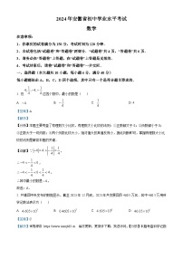 2024年安徽省马鞍山市含山县多校中考三模数学试题