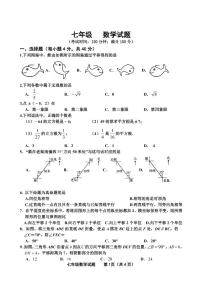 福建省龙岩市长汀县2023-2024学年七年级下学期期中考试数学试卷(含答案)