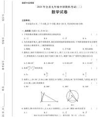 河南省信阳市息县2024届九年级下学期中考二模数学试卷(含答案)