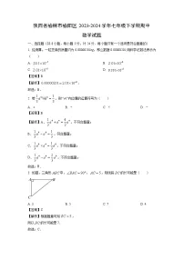 数学：陕西省榆林市榆阳区2023-2024学年七年级下学期期中试题（解析版）