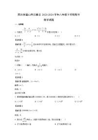 数学：四川省眉山市洪雅县2023-2024学年八年级下学期期中试题（解析版）