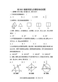 2024年陕西省西安市曲江第一中学九年级中考第九次模拟考试数学试题