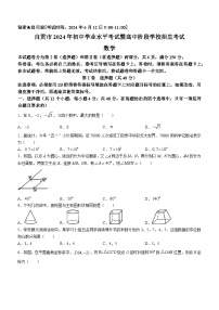 2024年四川省自贡市中考数学试题(无答案)