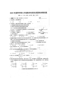 2024年春广西防城区七年级数学科期末质量检测模拟题（扫描版含答案）