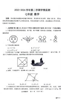 河南省郑州市金水区河南省实验中学2023-2024学年七年级下学期期末数学试卷