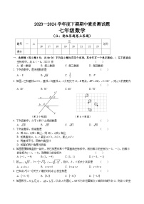 河南省驻马店市汝南县2023-2024学年七年级下学期期中素质测试数学试卷(含答案)