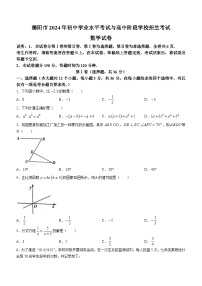 2024年四川省德阳市中考数学试题(无答案)