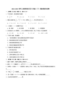 2022-2023学年上海市闵行区八年级（下）期末数学试卷