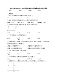 天津市部分区2023-2024学年八年级下学期期中练习数学试卷(含答案)